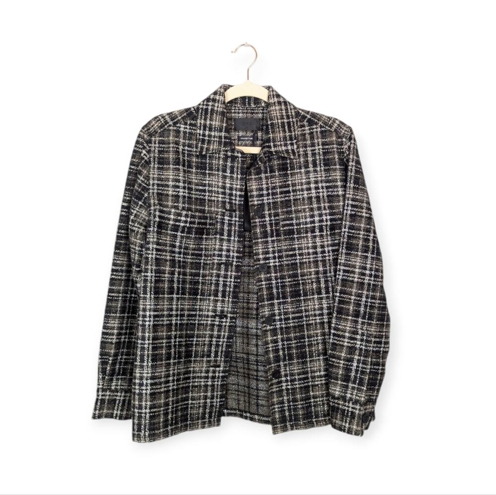 NWT RTA Army Plaid Italian Barry Shirt Jacket